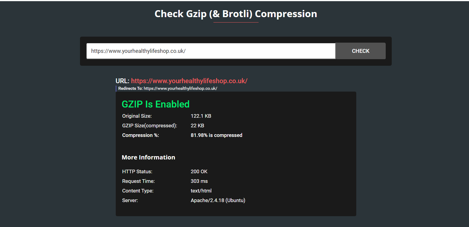 enable gzip compression